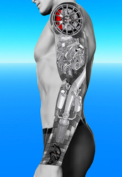 Biomechanical Hellcat Sleeve B+W by Ramiro, age 18